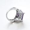 Ladies Purple Amethyst Gemstone  Dinner Ring Silver